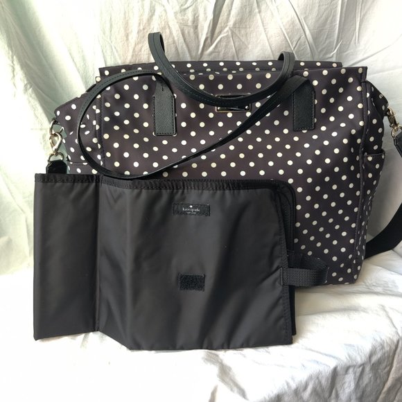 Kate Spade Diaper Baby Bag Black and White Dot - Picture 5 of 8